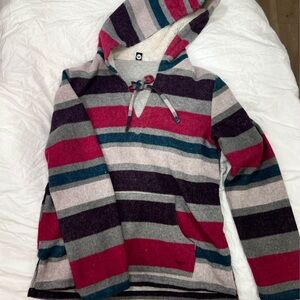 Roxy Cream and Blue Striped Hoodie